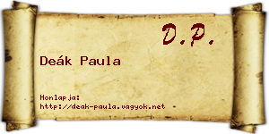 Deák Paula névjegykártya