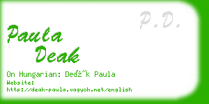 paula deak business card